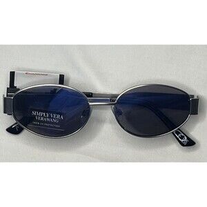 Simply Vera VeraWang Women's Sunglasses 100% UV Protection Silver Black NEW